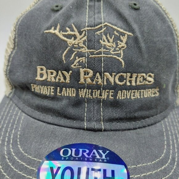 Bray Ranches Youth Hat Private Land Wildlife Adventures Snap Back Green Tan - Picture 3 of 8